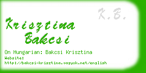 krisztina bakcsi business card